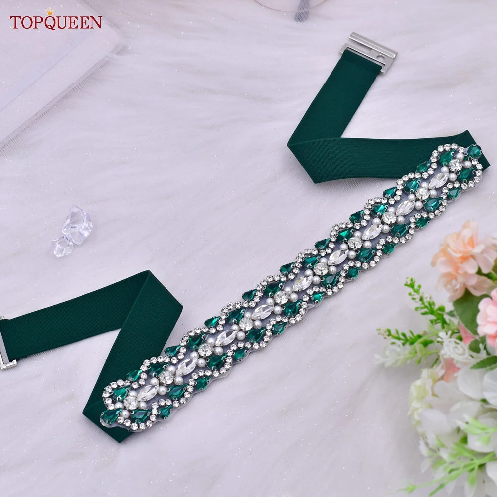 Elastic Belt Fashion Sparkly Rhinestone Stretch Waistband
