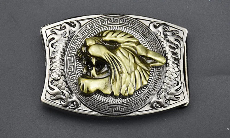 Metal West Cowboy Belt Buckle With Knife  Jeans Accessories Fit 3.8CM-4CM