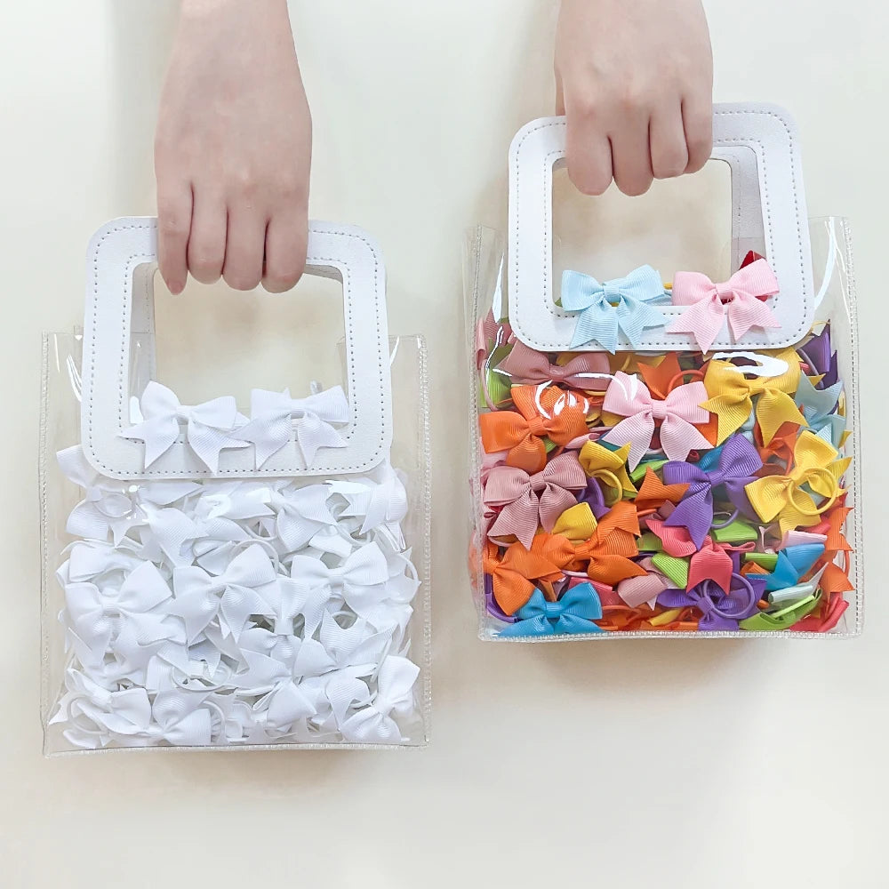 5/10/20Pcs Mini Solid Bows Elastic Hair Bands Small Rubber Band Hair Rope Ponytail Holder Headwear Hair Accessories