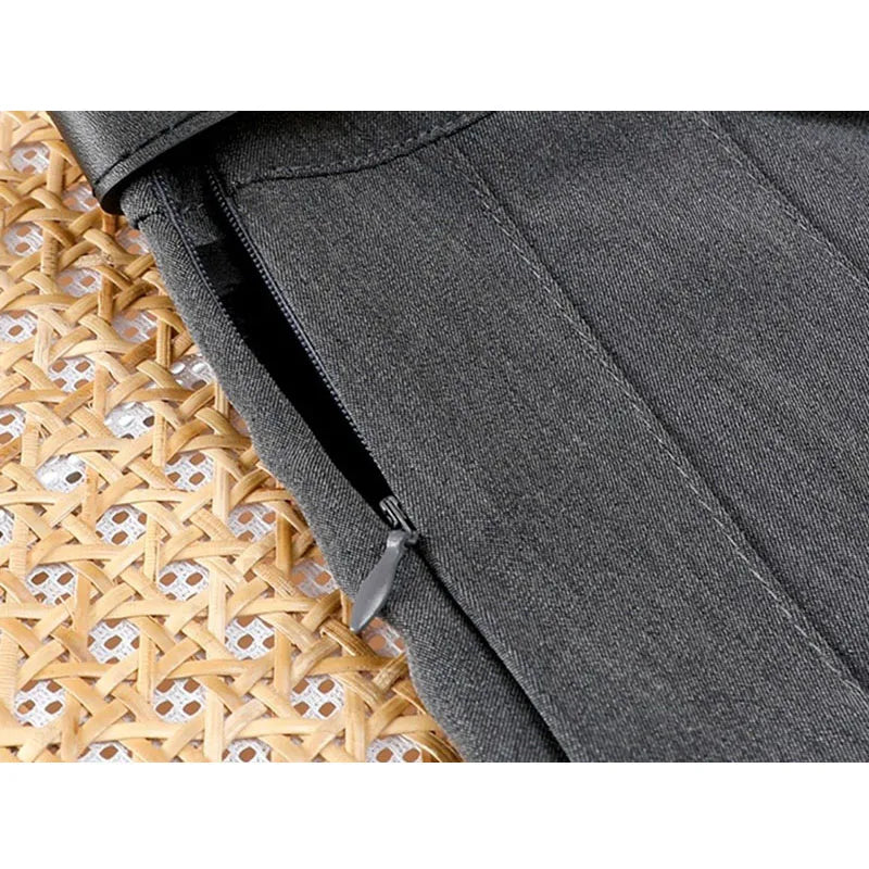 Pleated High Waist A-Line Folds  with Belt Midi Skirt