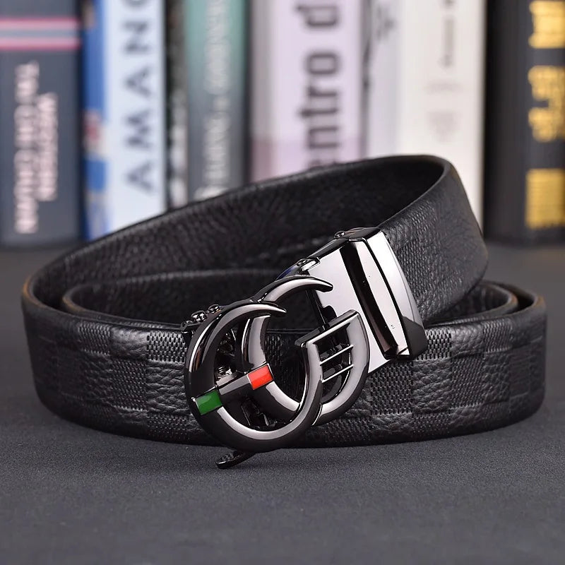 Designer fashion automatic buckle jeans high-quality material belt