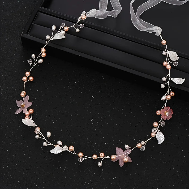 Crystal Leaf Hair Vine Band Headband Rhinestone Flower Headband For Women Hair Accessories Jewelry Headband
