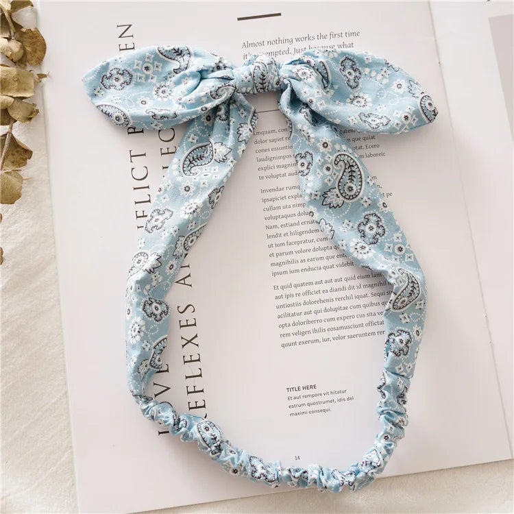 Boho Women Soft Solid Print Headbands Vintage Cross Knot Elastic Hairbands Turban Bandanas Hair Bands Hair Accessories