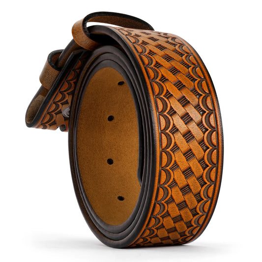 Western Cowboy Belts WITH OUT Buckle Classic Genuine Leather No Buckle Cowboy Belt Full Grain Leather Belt