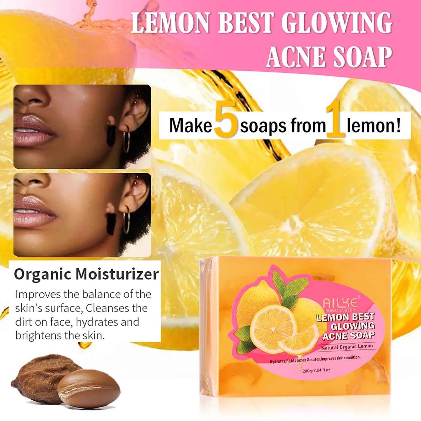 Natural Skin Cleansing Set,  Moisturizes, Whitening, Boost Radiance To The Skin. Organic, Vegan