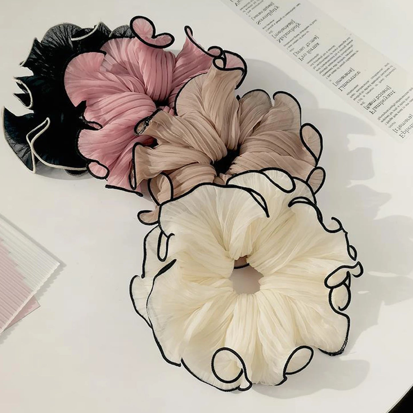 Fashion Style Big Scrunchies Hair ties For Bun Hairstyle Hair Accessories For Women Headwear