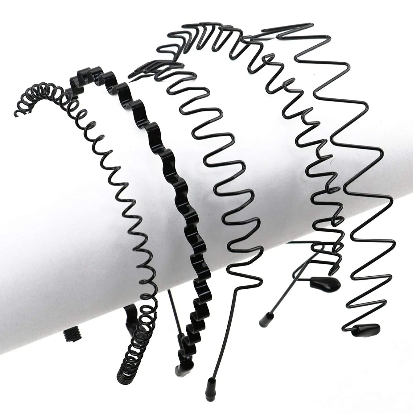 Unisex Black Elastic Non Slip Simple Metal Headbands For Women Wavy Hairband Spring Hair Hoop Fashion Hair Accessories
