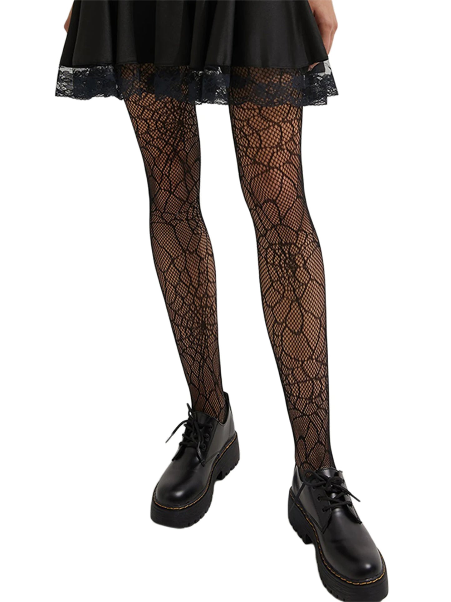 Lace Thigh High Stockings Sexy Sheer Floral Pattern Anti-Slip Elastic Long Socks