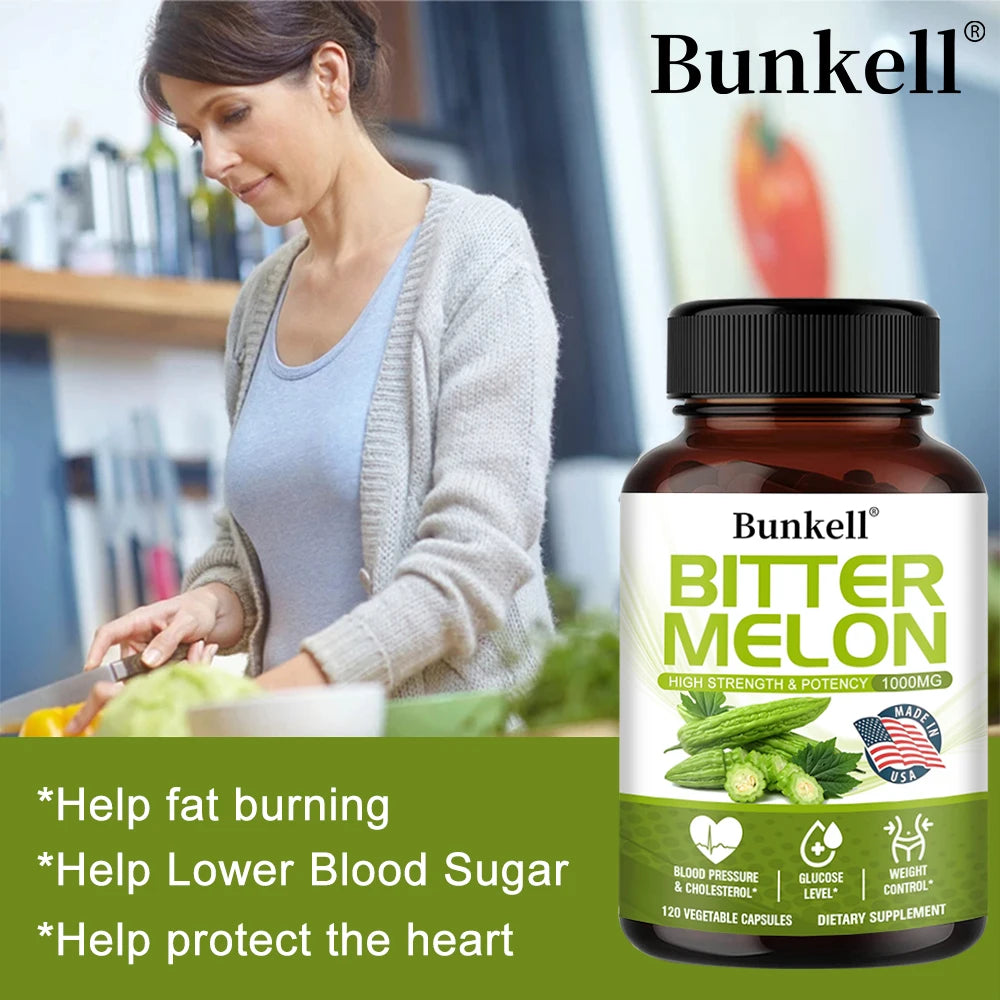 1000 Mg Bitter Melon Extract Capsules for Heart, Blood Sugar and Cholesterol Health, Weight Management