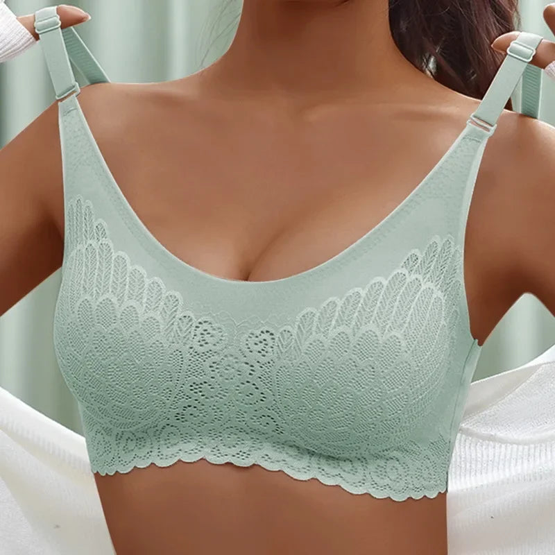 Seamless Push Up Yoga Bra Lace Breathable Bralette Sports Bra  Fitness Tops Gym Running Crop Top Sportswear