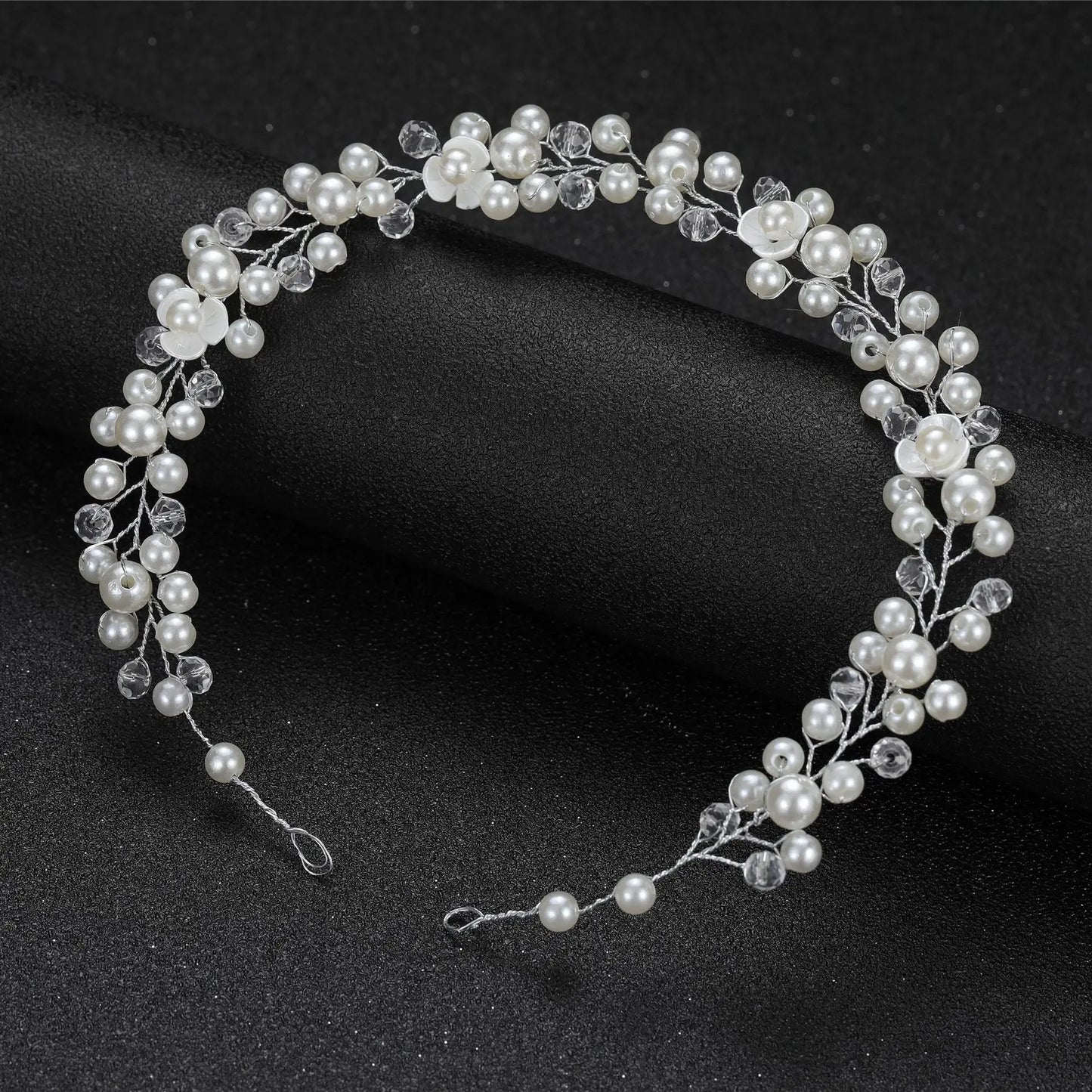 Elegant Women Hair Accessories  Headband Crystal Pearl Hairband Head Ornament Ladies  Hair Jewelry