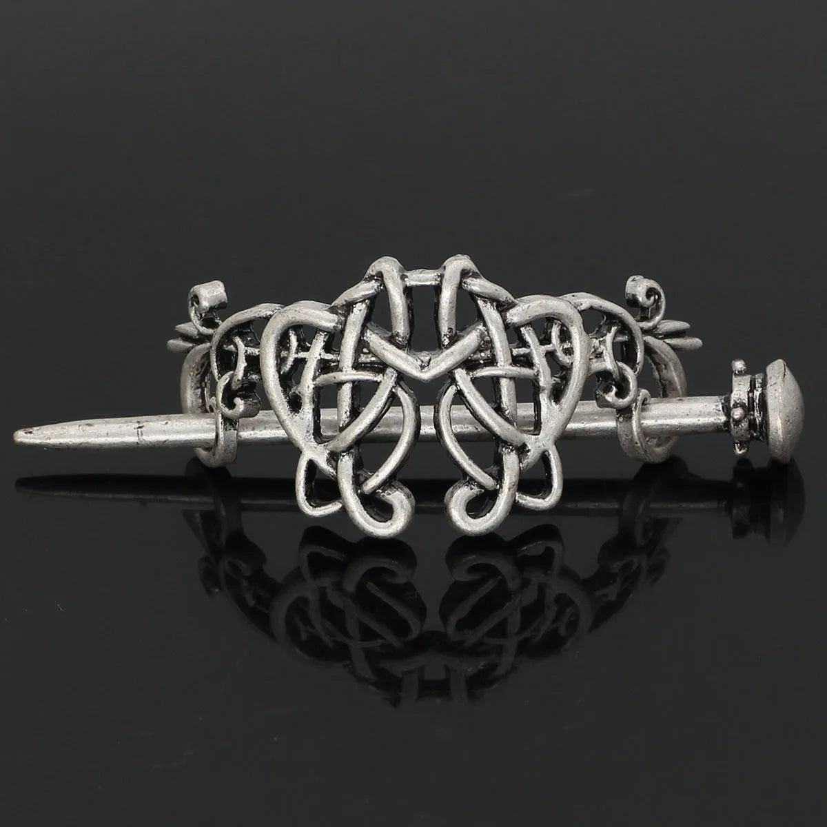 Viking Celtic Hair Clips Vintage Celtic Knot Hairpins Retro Silver Alloy Hair Sticks Viking Metal Celtic Hair Barrette Jewelry