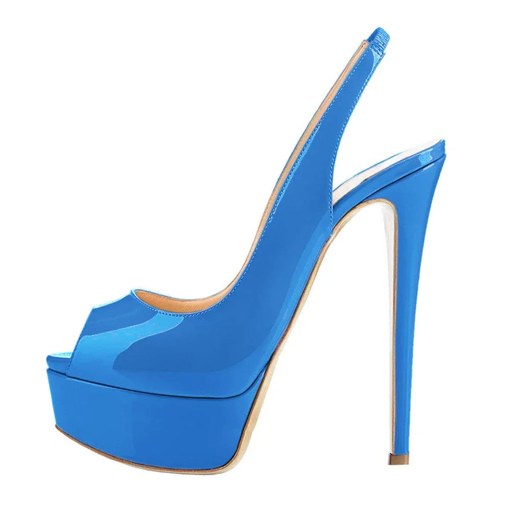 Women Sandals 14CM Super High Heels Sexy Open Toe Platform Sandals Gladiator Party Dress Shoes Plus Size