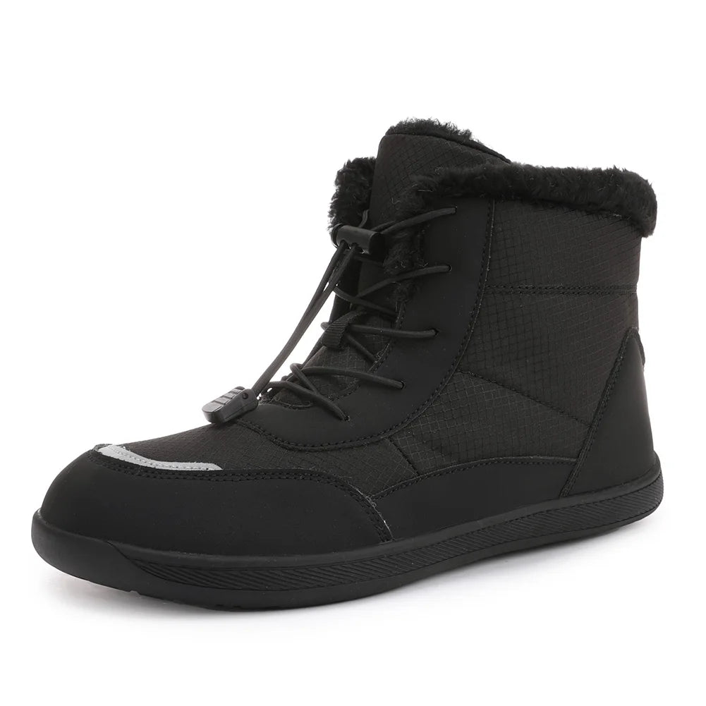 Winter Snow Boots Fur Lined Barefoot Boots Wide Toe Box Ankle Booties Walking Boots Outdoor Hiking Boots