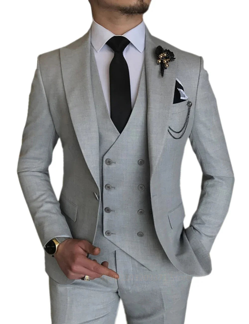 3 Piece Suits Men's Suits  Wedding Wear Business Male Groom Wedding Dress Jacket Vest Pants Set Blazers Coat
