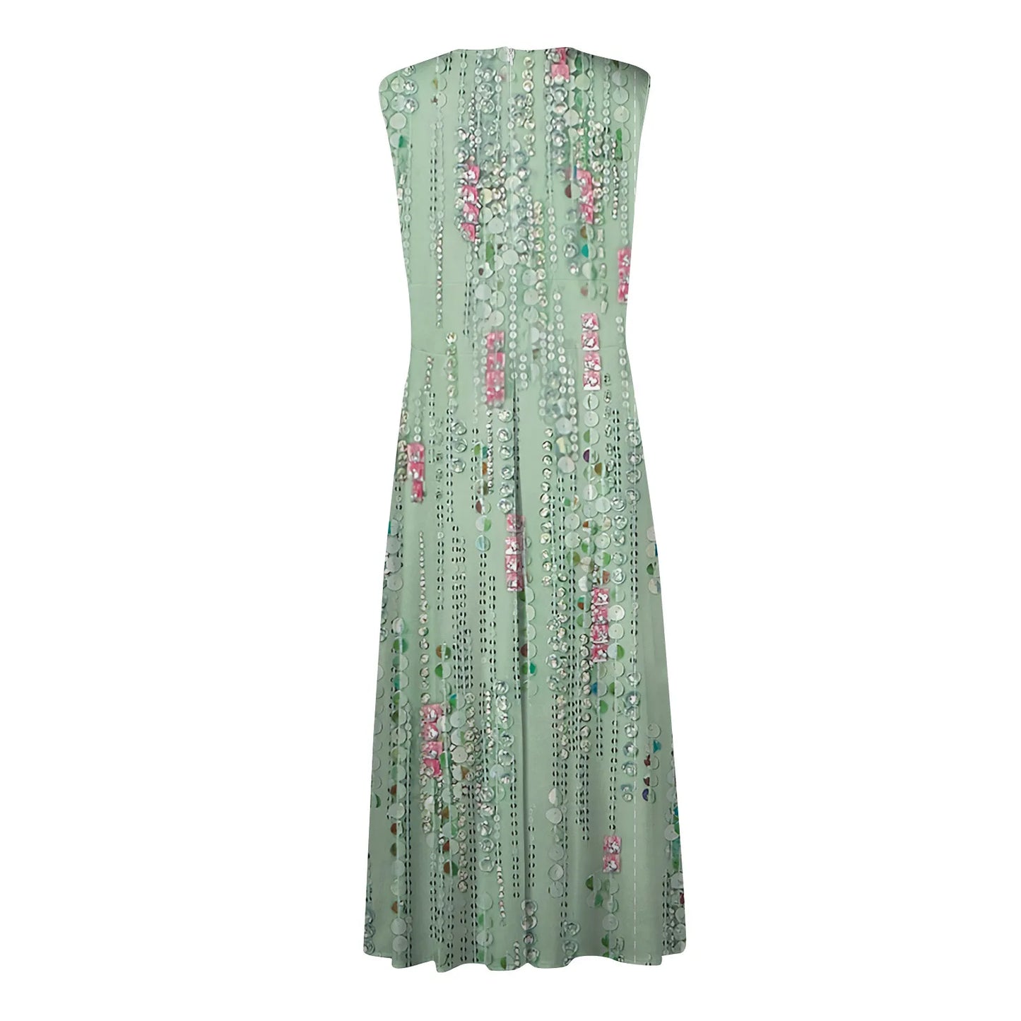 Elegant Maxi Long Dress Women Casual Bohemian Sleeveless Dresses Summer V-Neck Beach Sundress Swing Party Gowns