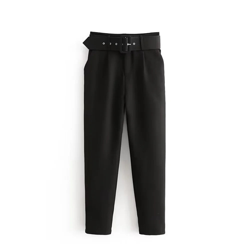 Casual Women's Wear Simple Fashion Solid Color Suit Top Straight Pants Set Two Piece Set Blazer Pants