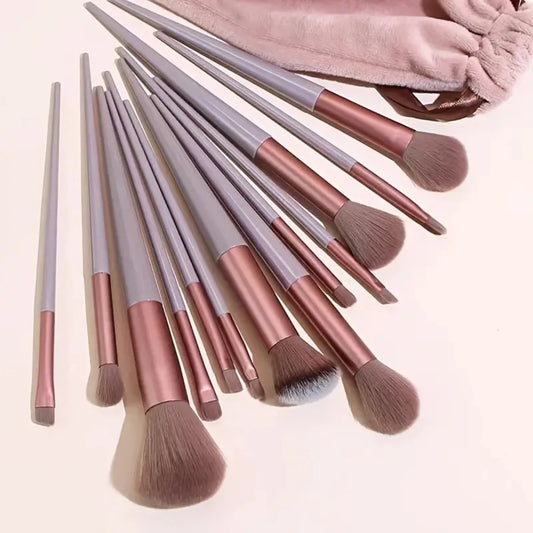 13 Pieces Makeup Brush Set & 1 Storage Bag  Premium Quality, Strong Powder Grab