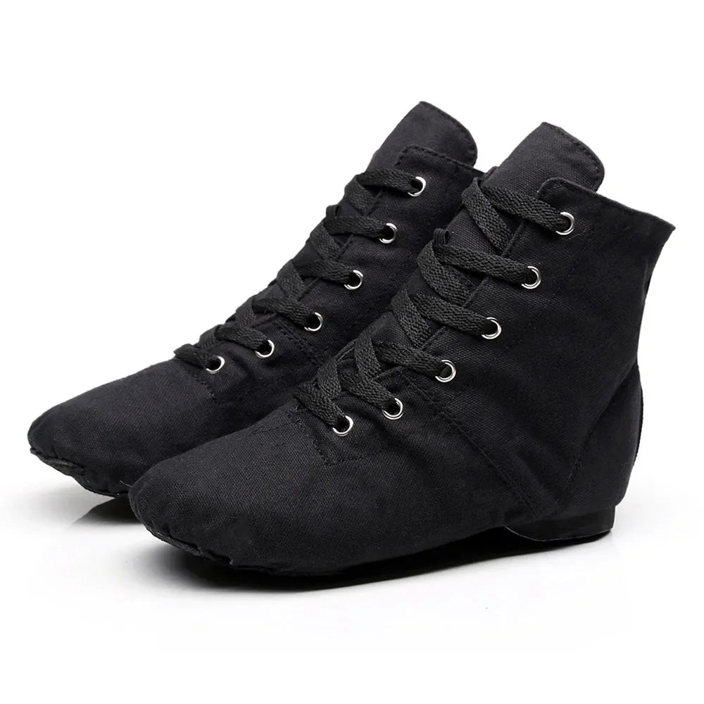 Soft Canvas Sports Shoes Lace Up Dancing Boots