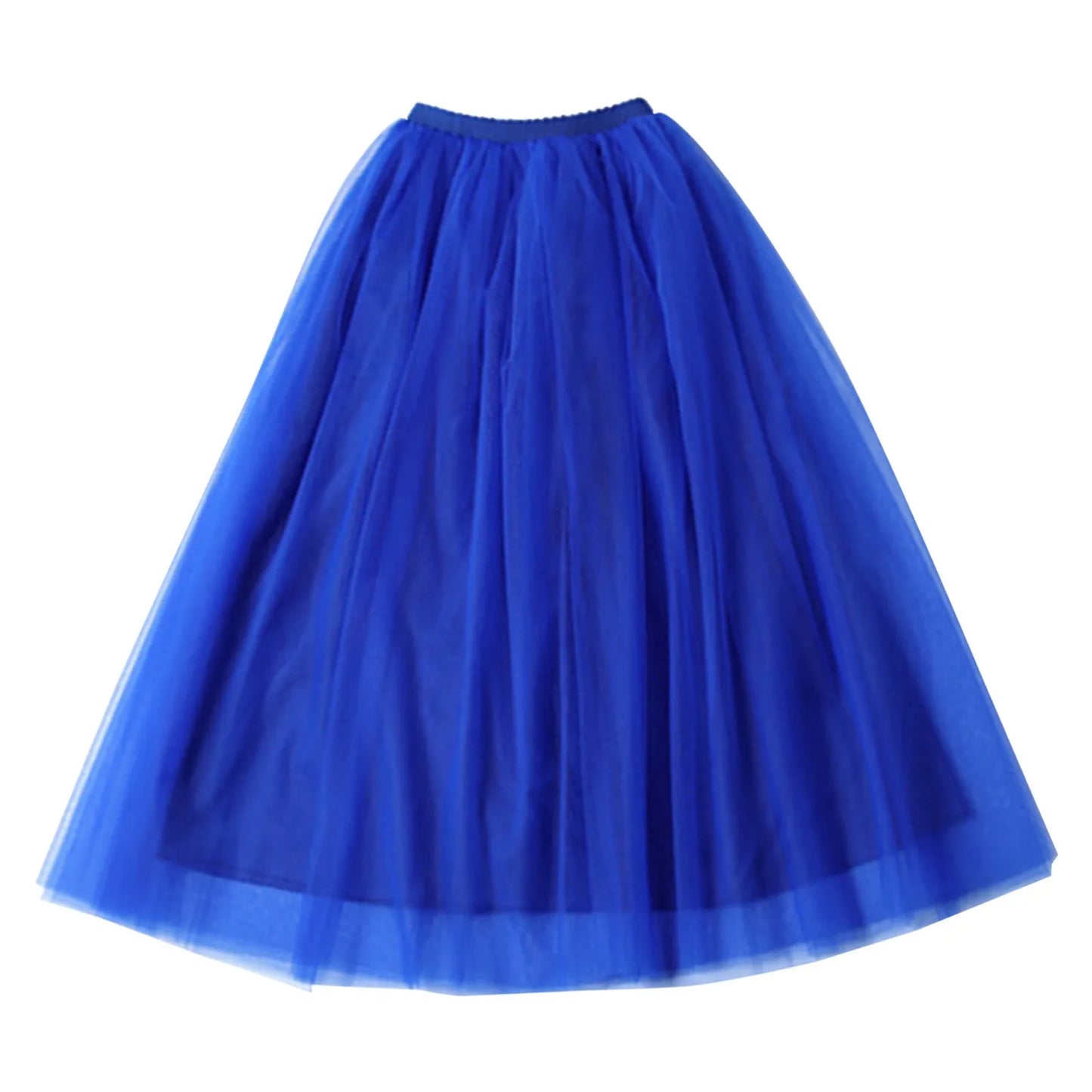 Women's Mesh Maxi Skirt Elastic High Waist Large Swing Long Skirt A Line Belt