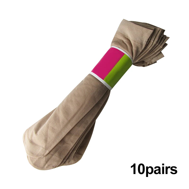 5/10 Pairs High Quality Women Velvet Socks Pack Female Summer Thin Silk Transparent Sexy Ankle Nylon Socks Set