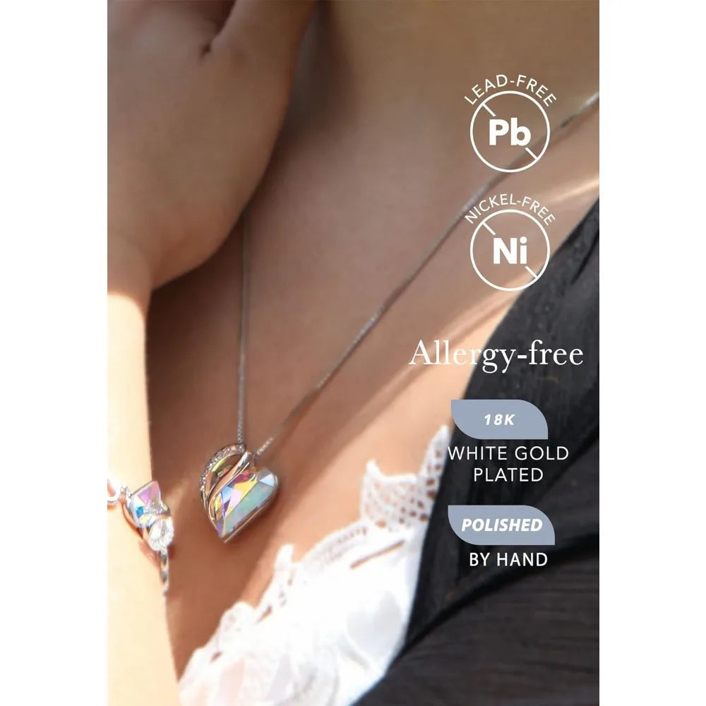 Infinity Love Heart Pendant with Crystals