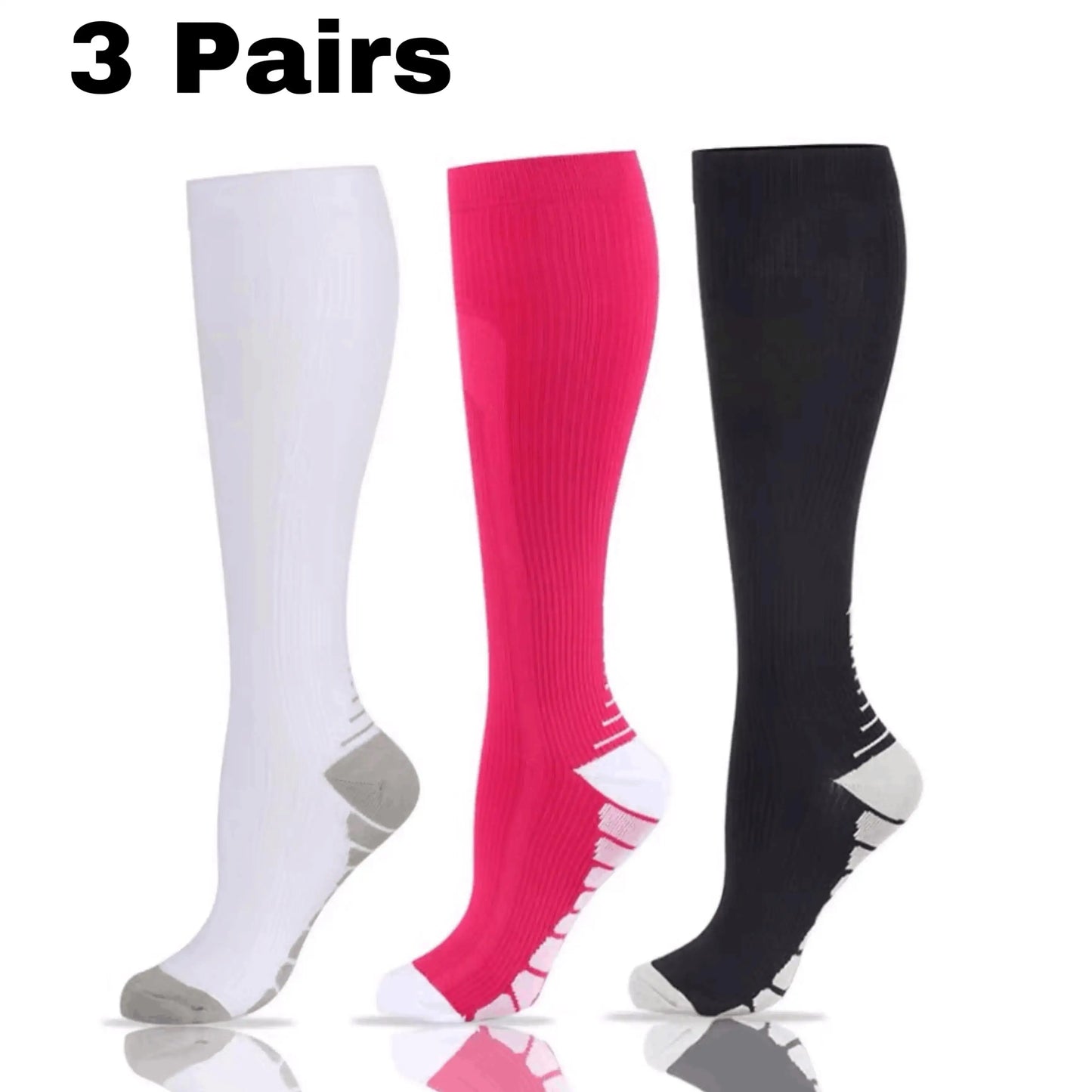 Compression Socks Knee High 20-30 Mmhg Fit Medical Edema Diabetes Varicose Veins Running Marathon Compression Sports Socks