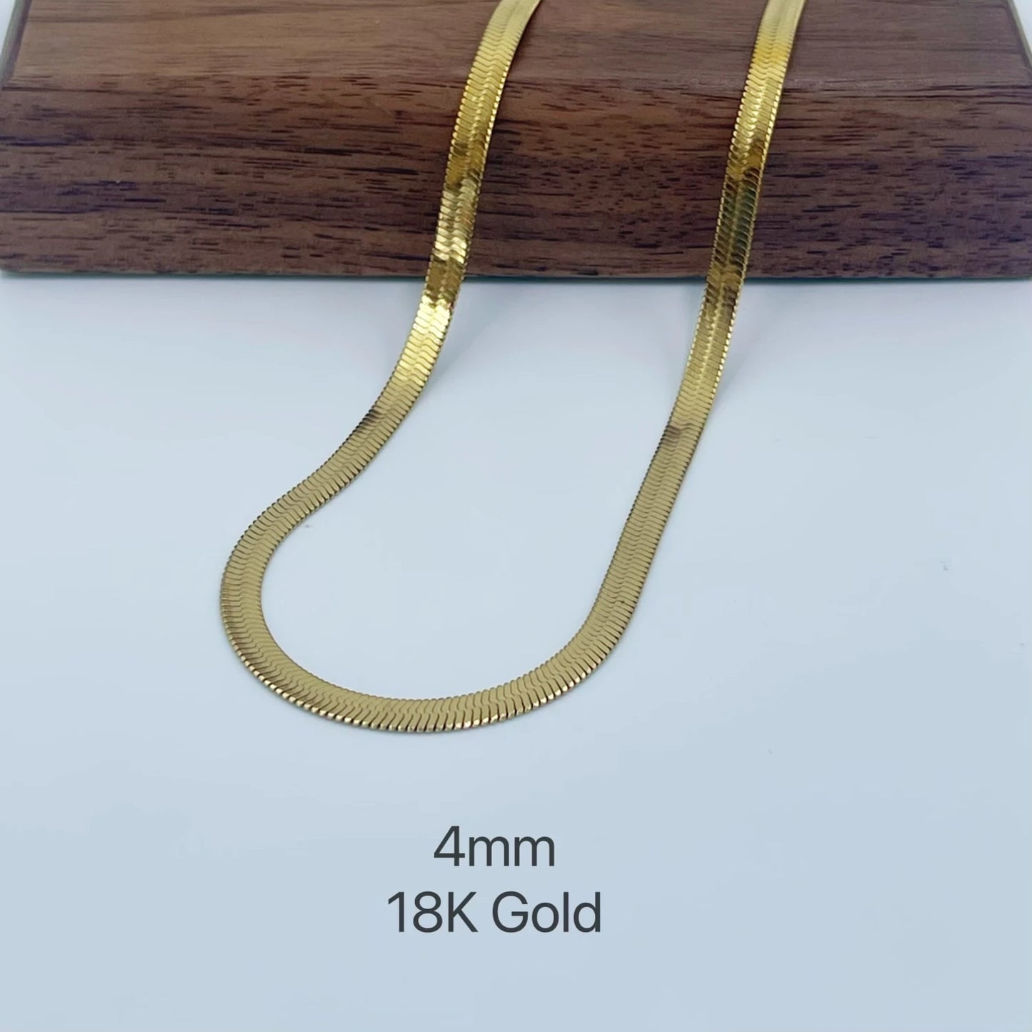 Minimalist Unisex Snake Chain Necklace Choker Stainless Steel Herringbone Gold Color Fashion Jewelry Gift For Women and Men