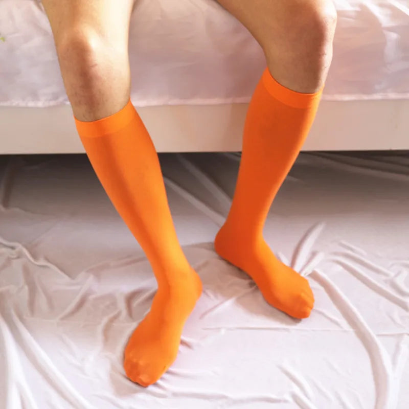 1 Pair Men's Business Suit Socks Ultrathin Mid-Length Tube Summer Breathable Gentleman Sexy Formal Business Stockings