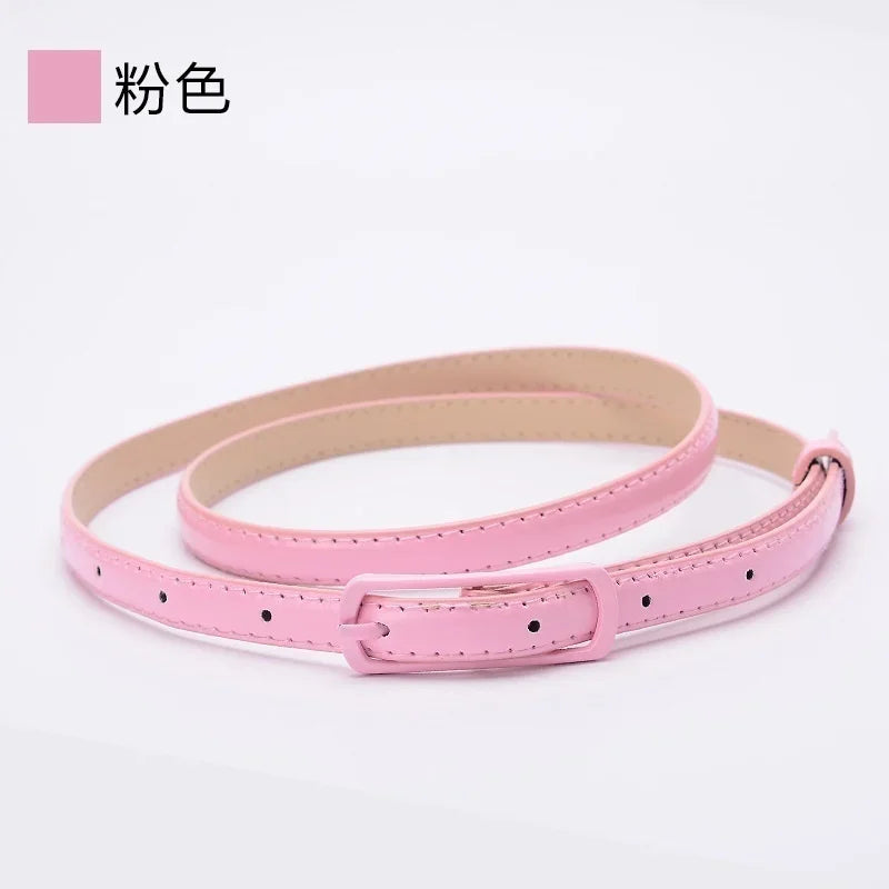 Ladies Fine Belt Word Buckle PU Belt Ladies Fashion Belt Thin Waist Skirt