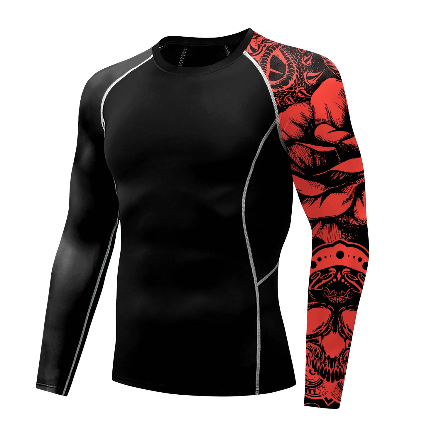 Nadanbao Quick Drying Long Sleeve Surfing Wetsuit for Men Gym Shirts Fitness T-Shirt Summer Swimwear Swimming Top Male Clothes