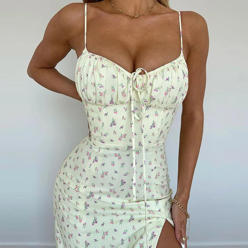 Women's Elegant Floral Beach Vacation Bodycon Streetwear Long Dress