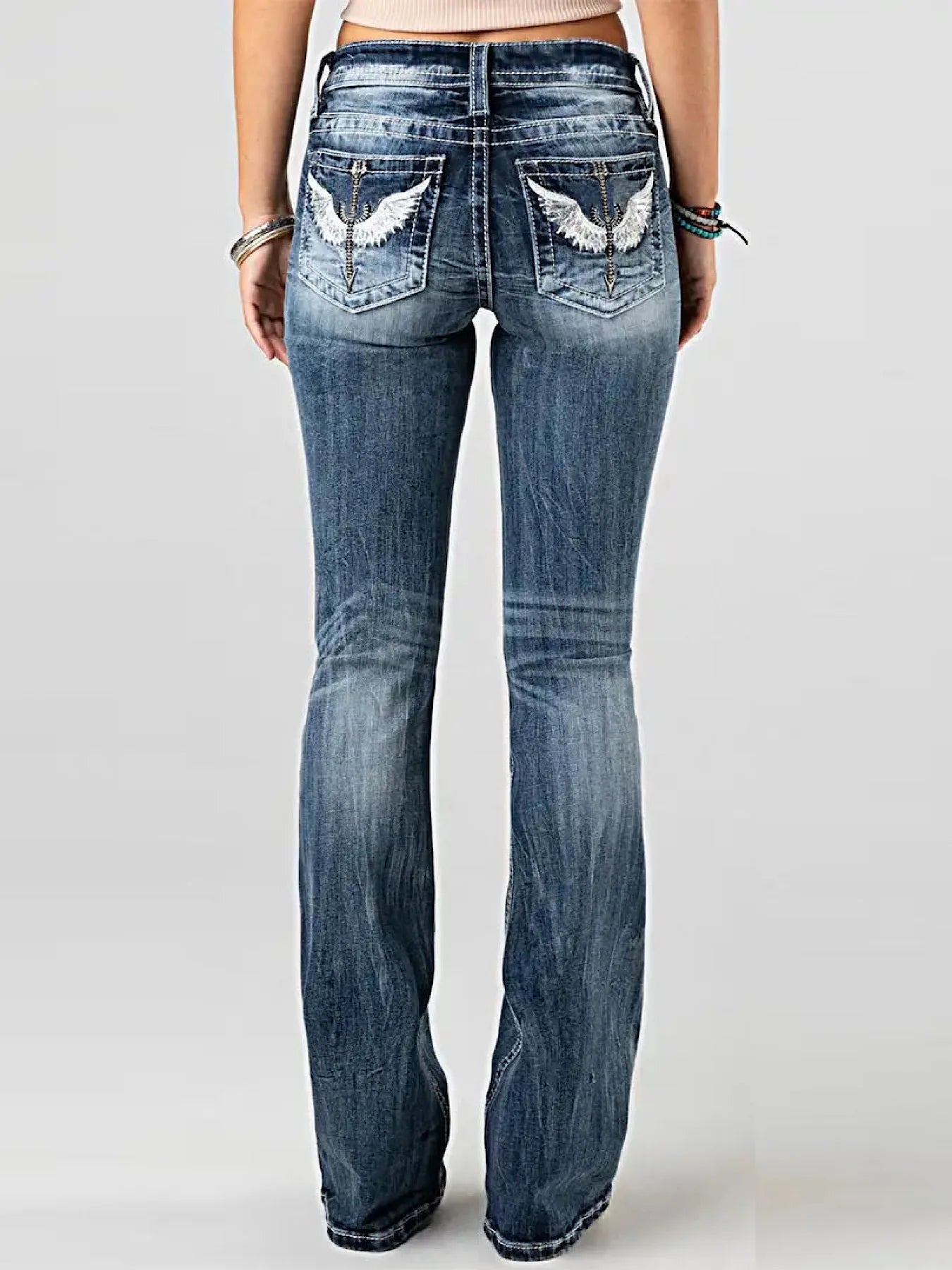 Women's Denim flared pants European and American style casual jeans suitable for daily travel