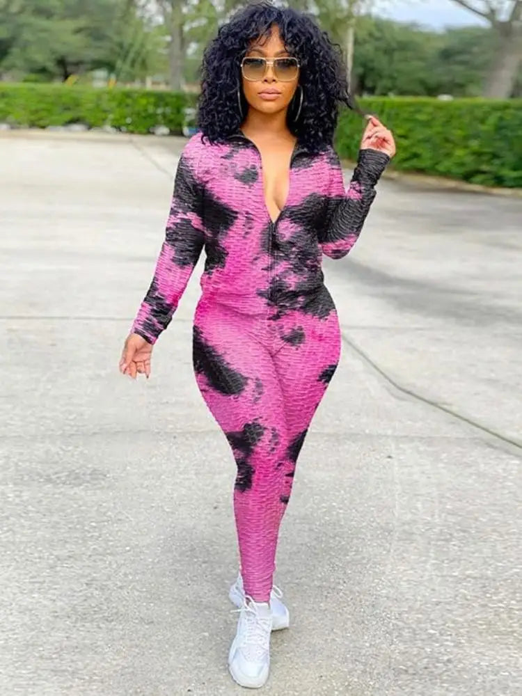 Women Two Piece Outfits  Long sleeve top Elastic waist bottom