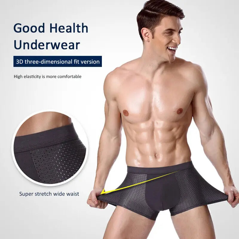 Bamboowear Bamboo Fibre Shorts Men large size Microfiber Fiber Briefs Underwear Compression Stretch plus size
