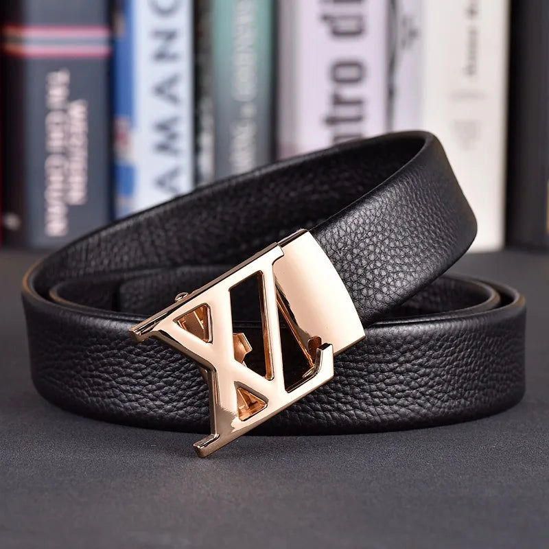 Designer fashion automatic buckle jeans high-quality material belt