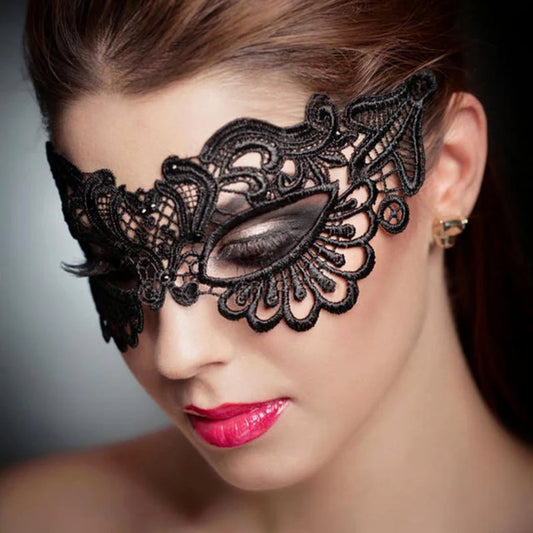 Black Queen Lace Mask Embroidery Appliques Party Carnival Mask Woman Accessories Halloween Masquerade Mask