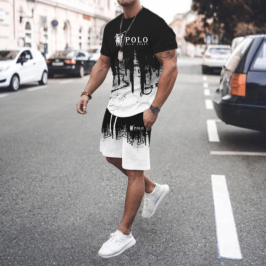 Summer Men's Casual Suit Street Fashion Loose and Comfortable T-Shirt Outdoor Sports Running Shorts Novel