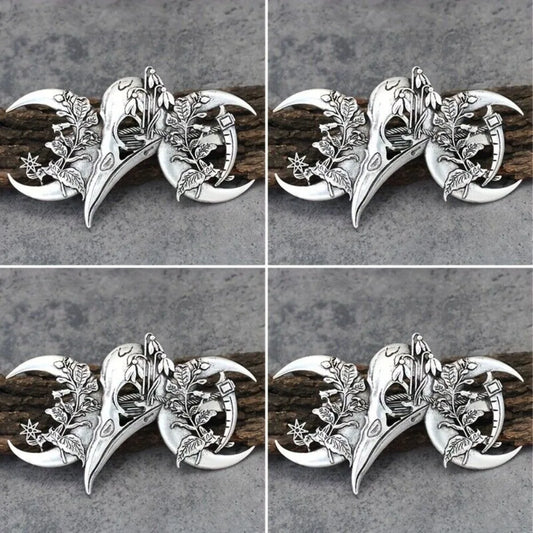 4PCS Witch Viking Norse celtic raven skull Barrette Gothic Hair Accessory