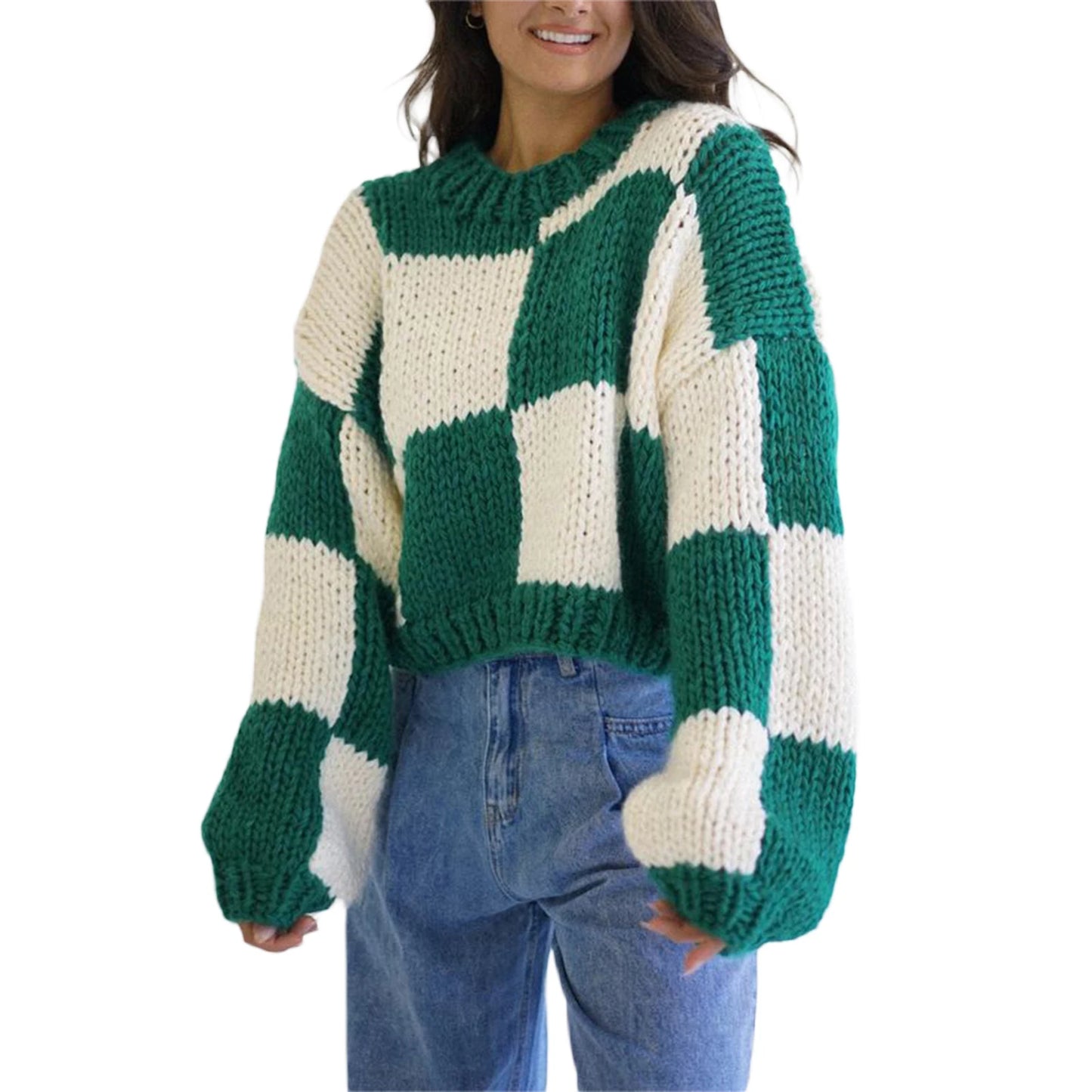 Cozy Oversized Stylish Color Block Sweater Casual Loose Fit Pullover