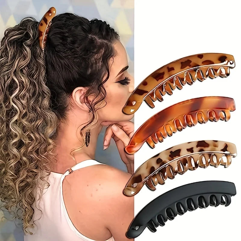 Matte Banana Hair Clip Shaped Hairpin Ponytail Headband For Women Hair Accessories Hair grips Twist Clamp Barrettes Headwear