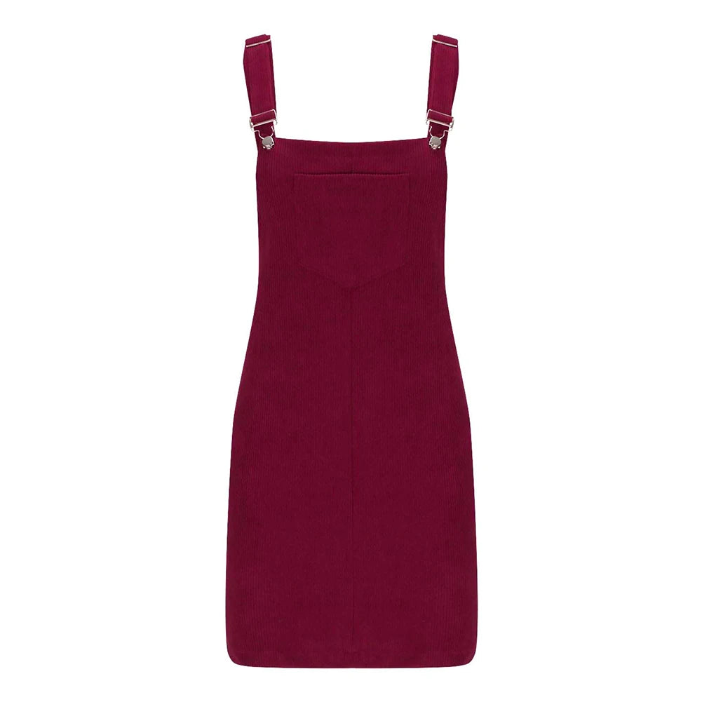 Corduroy A-line Mini Dress with Pockets