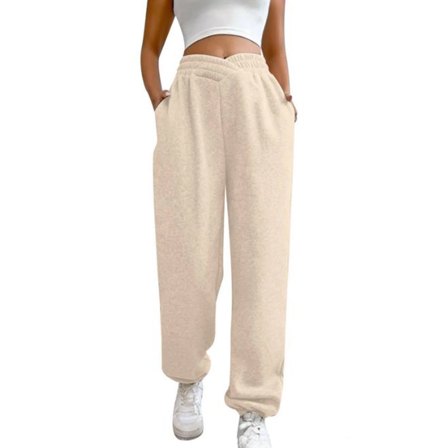 Women s High Waist Yoga Sweatpants with Side Pockets  Workout Pants Running  Active Wear
