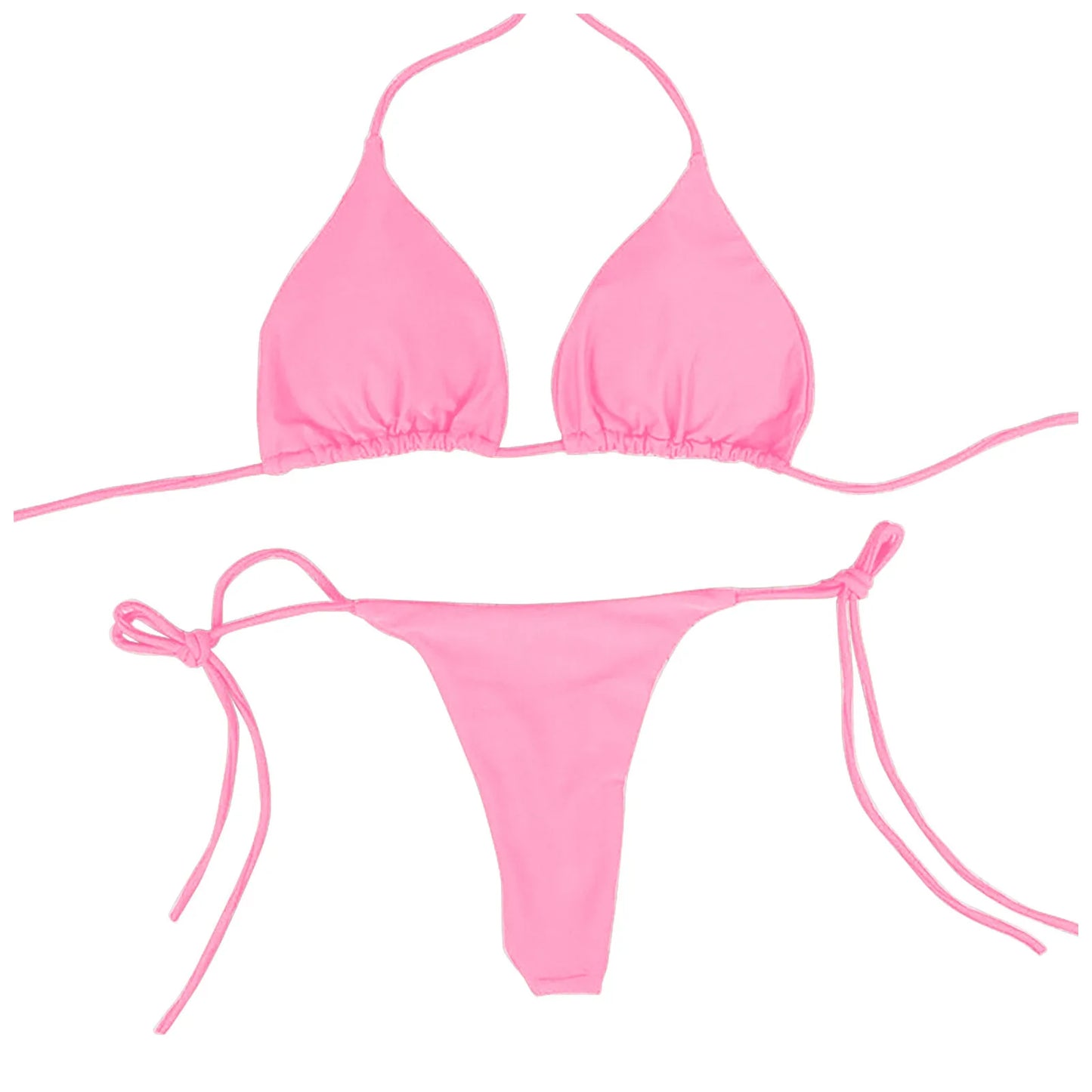 Sexy Women Bikini Side Tie Swimsuit T--back Low Rise Thong Bandage Style Brazilian Swimwear Soft