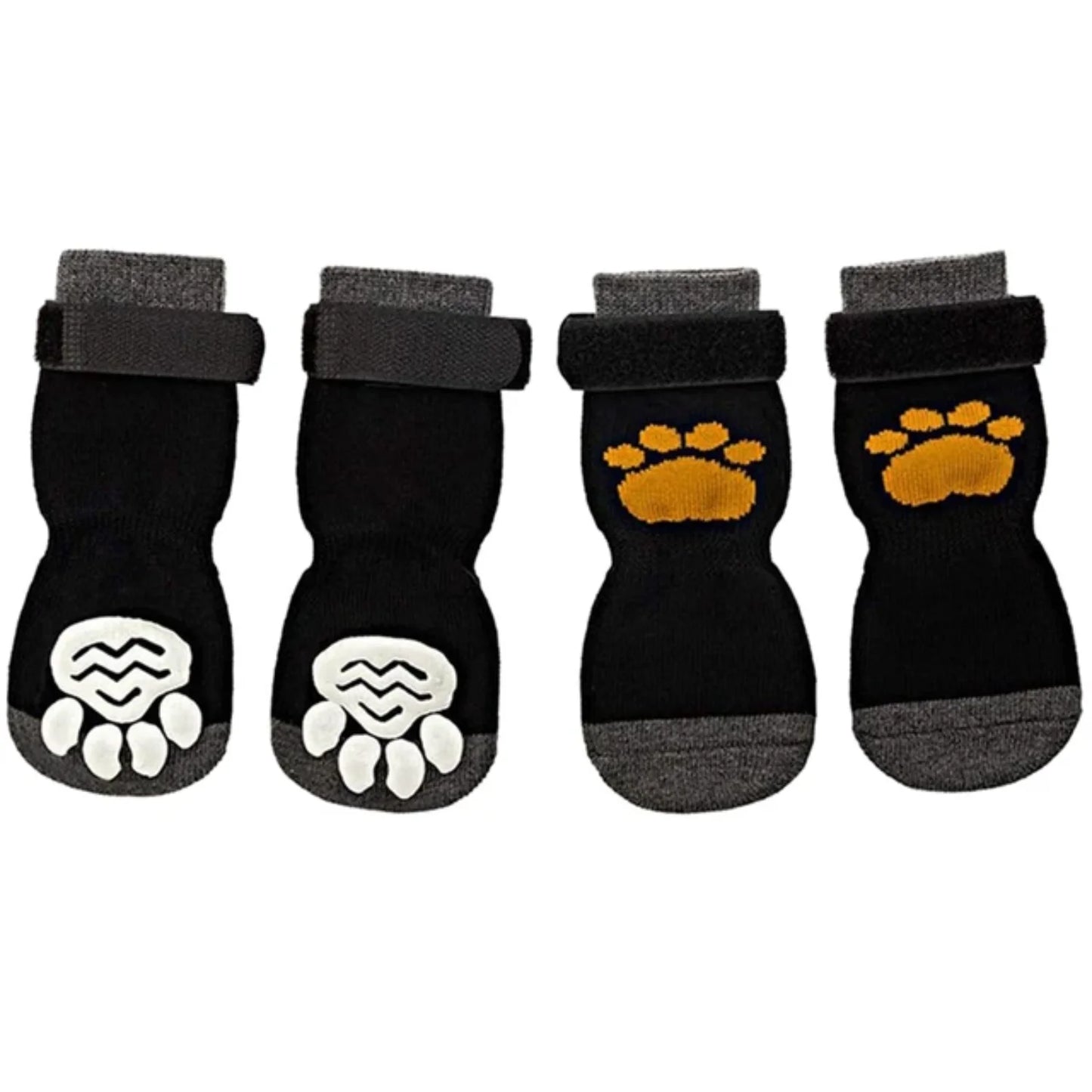 4Pcs Winter Warm Dog Socks Adjustable Anti Slip Skid Pet Shoes Socks Soft Breathable Paw Protector  Small Puppy Dogs