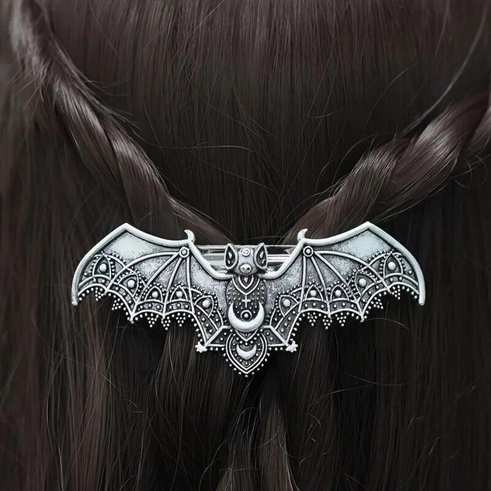 4PCS Moon Bat Hairpin Metal Bat Wings Hair Barrettes Vintage Gothic
