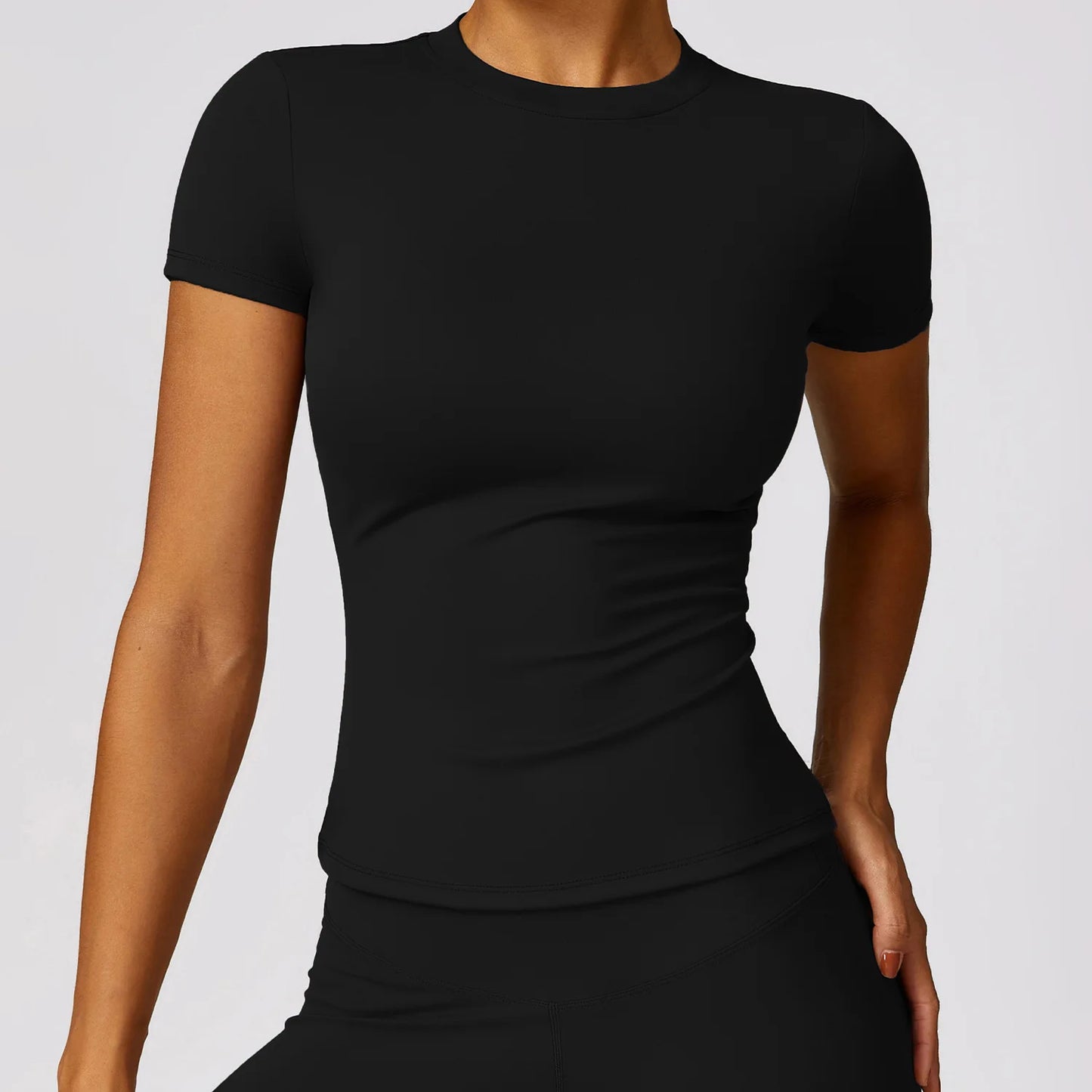 Women's Sports T Shirt Summer Short Sleeve Running  Round Neck Breathable Stretchy GYM Yoga Slim Fitness Active Top Tee