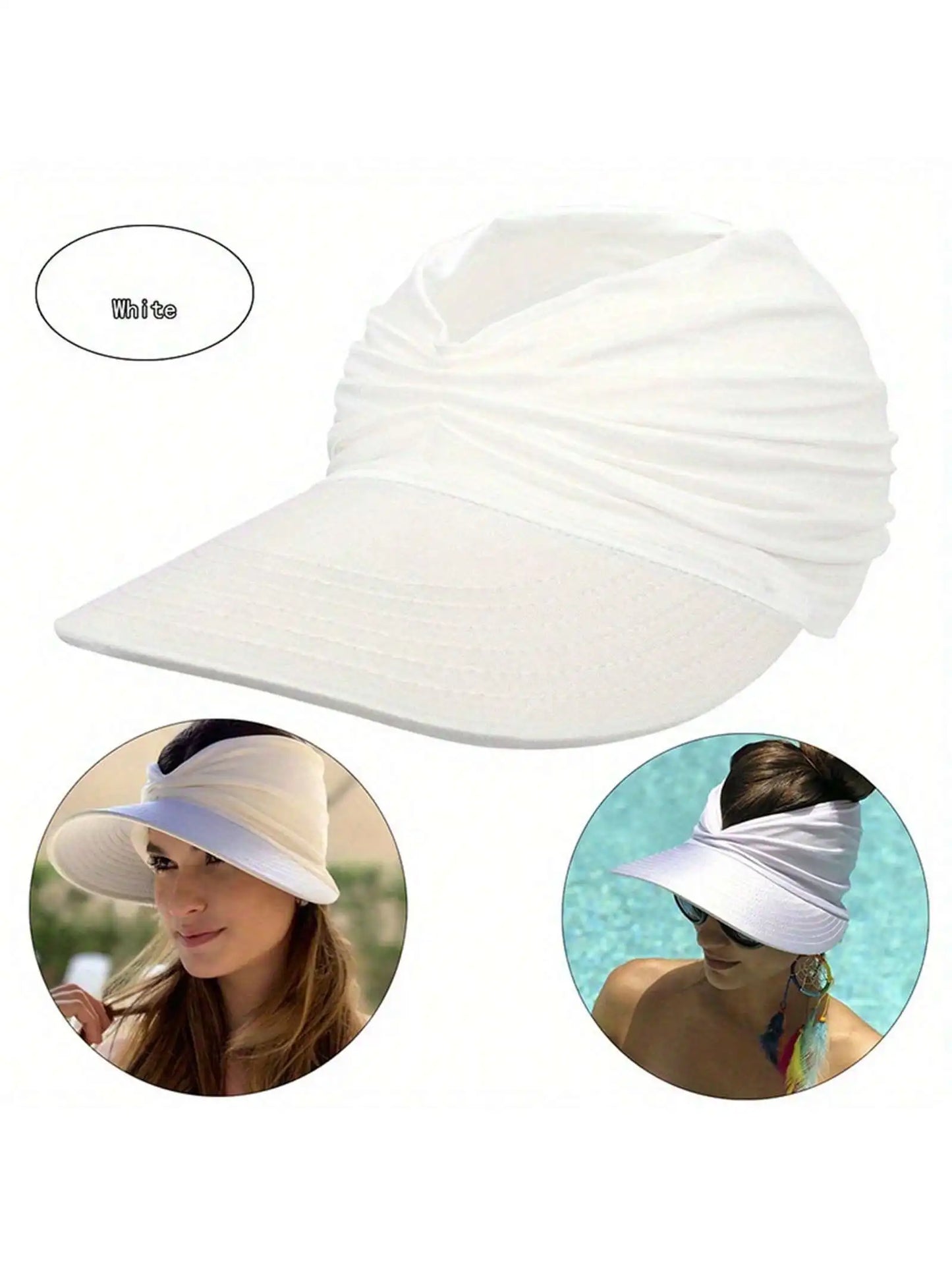 Sun Visor Hat Wide Brim Summer UV Protection Beach Sport  Packable Summer Beach Hats