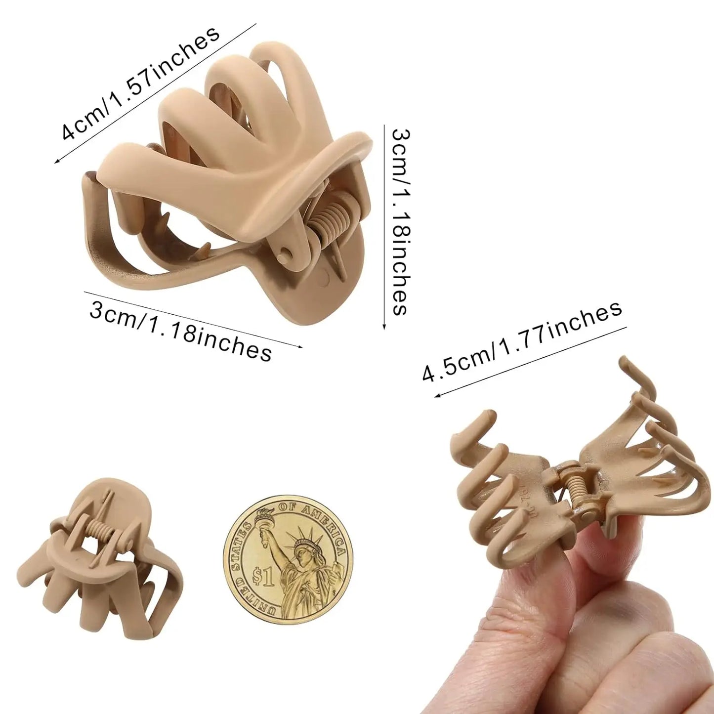 24 PCS Small Claw Clips For Thin/Medium Thick Hair, 1.5 Inch Matte Tiny Jaw Clips