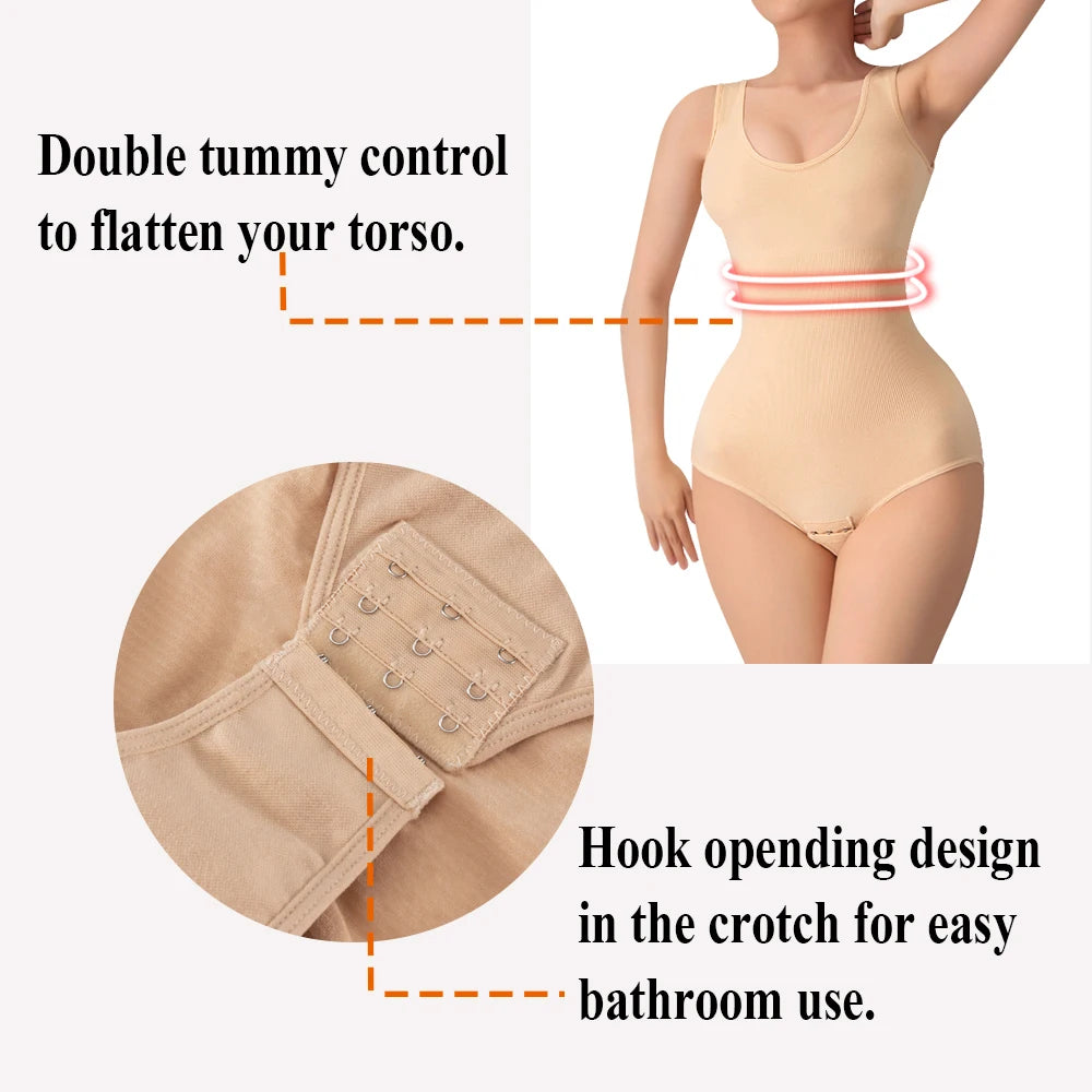 Bodysuit Shapewear Full Body Shaper Tummy Control Slimming Body Suits Open Crotch Shapewear